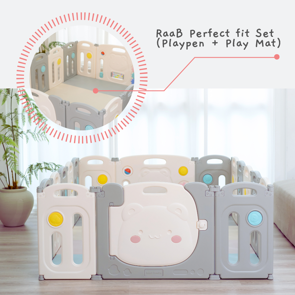 Raccoon Playpen - Fun Sensory Perfect Fit Set (Playpen + Play Mat)