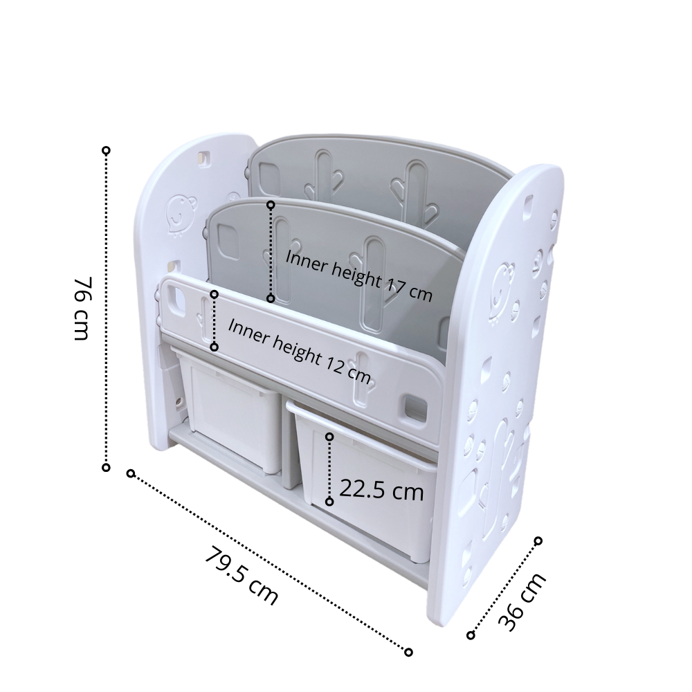Kids Bookshelf with Toy Storage Organiser