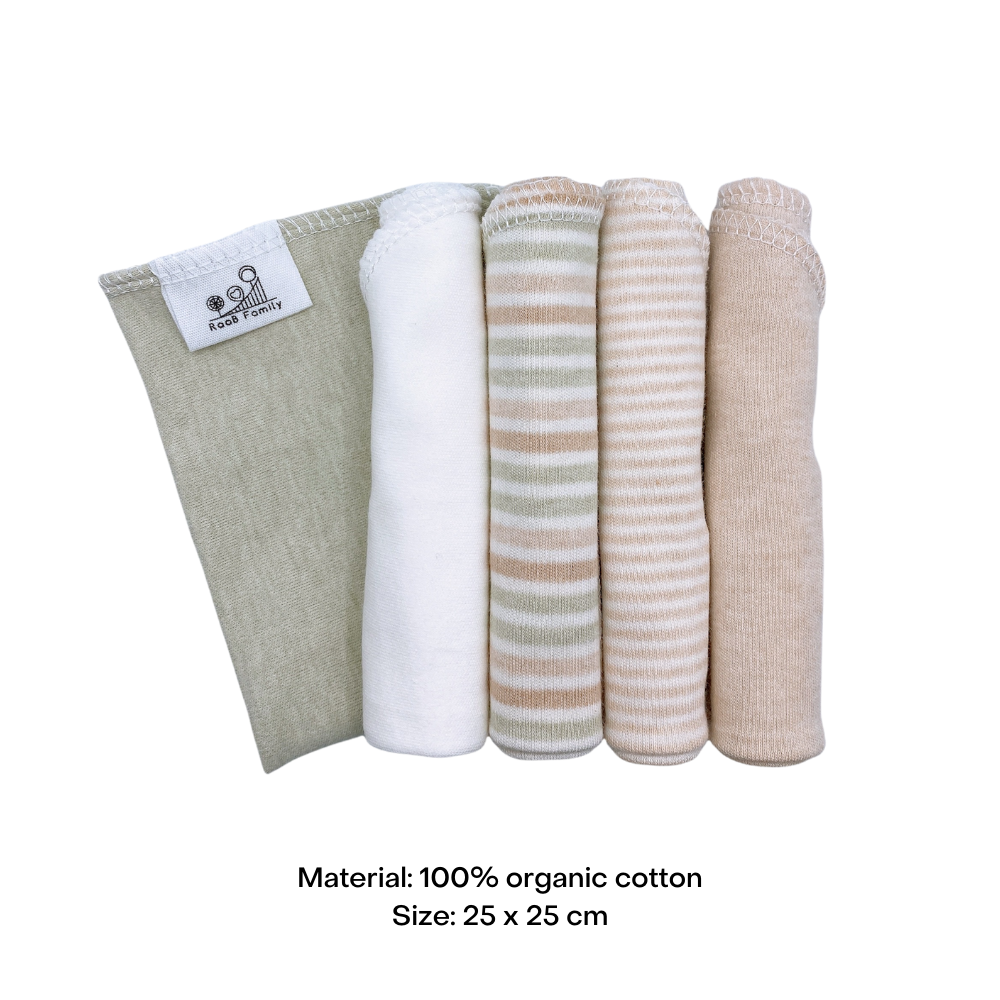 5 PCS Reusable Organic Baby Washcloths