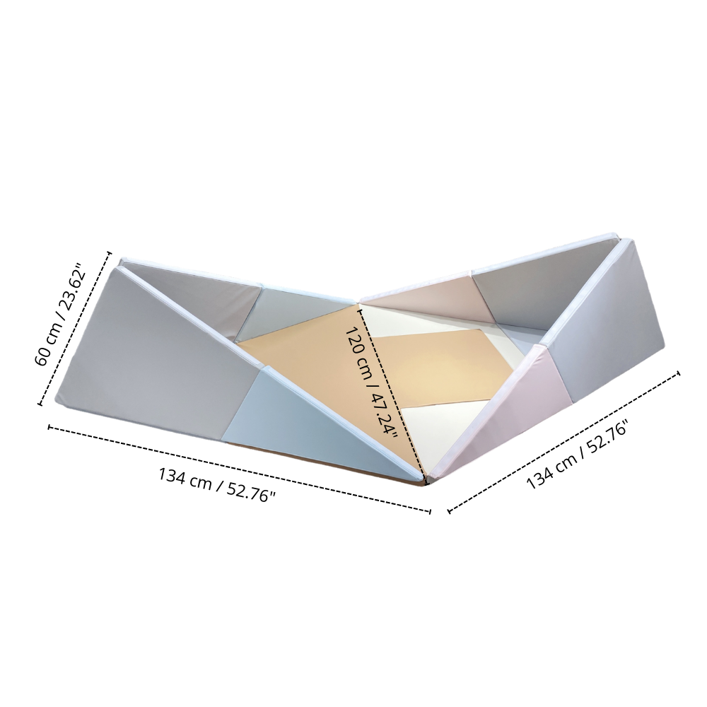 3 in 1 Canoe Tent Vegan PU Leather Play Mat 120 x 240 x 4 CM