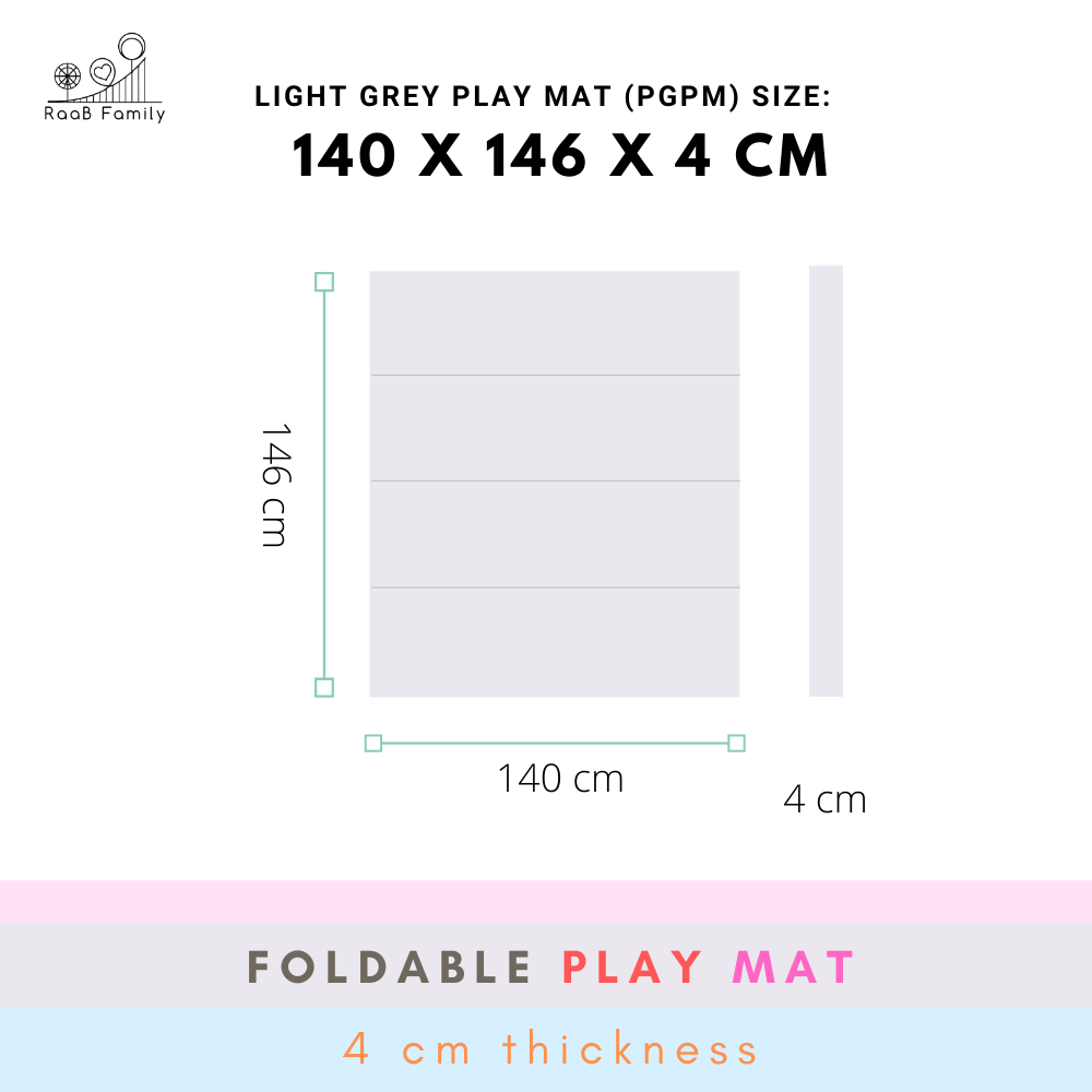 PGPM - 140 x 146 x 4 CM High Density Foldable Vegan PU Leather Play Mat