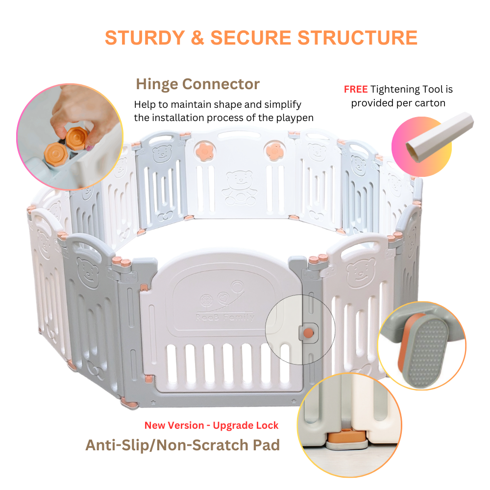 Bear Playpen - Classic Perfect Fit Set (Playpen + Play Mat)