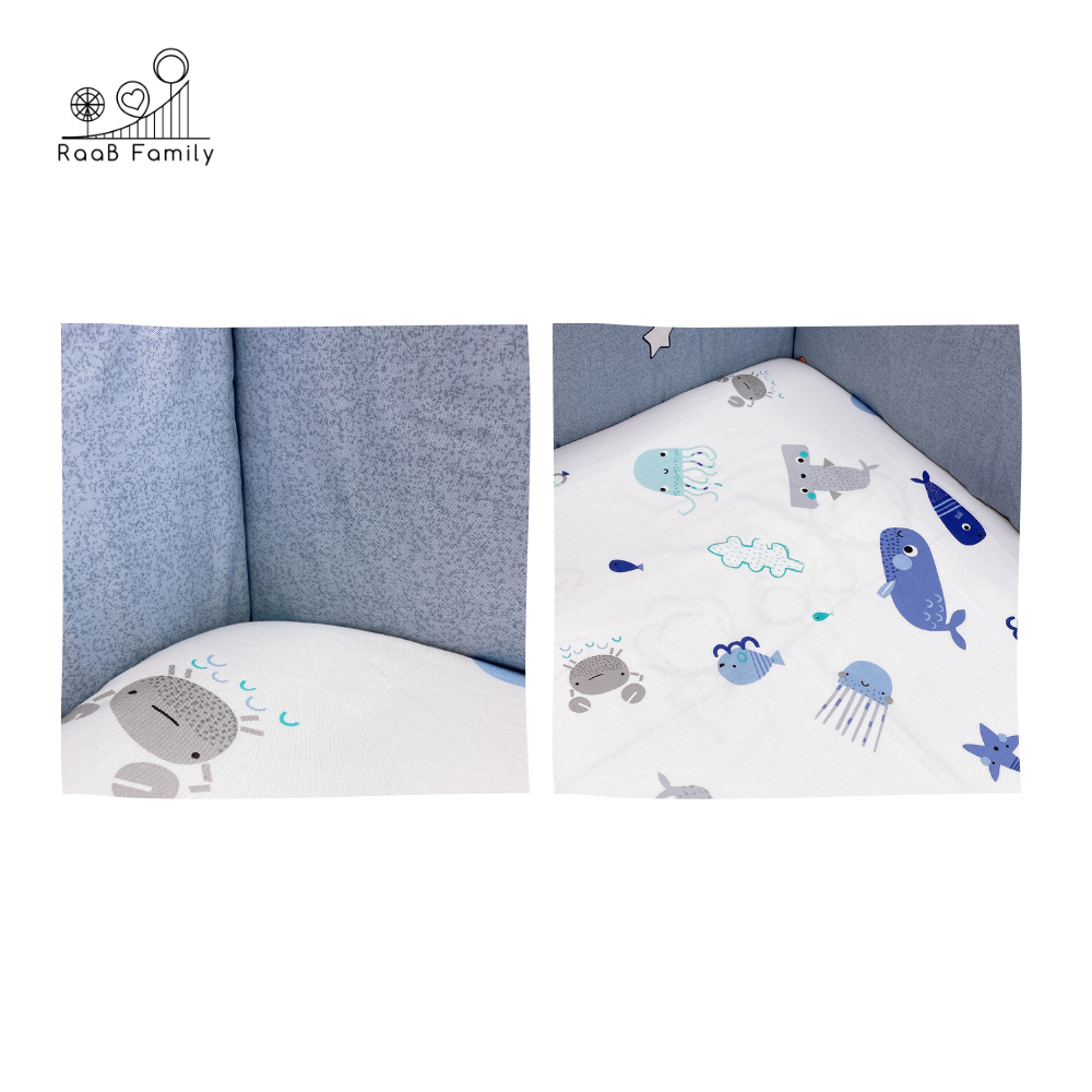 Glücklich Cot Bumper Fitted Bed Sheet Set