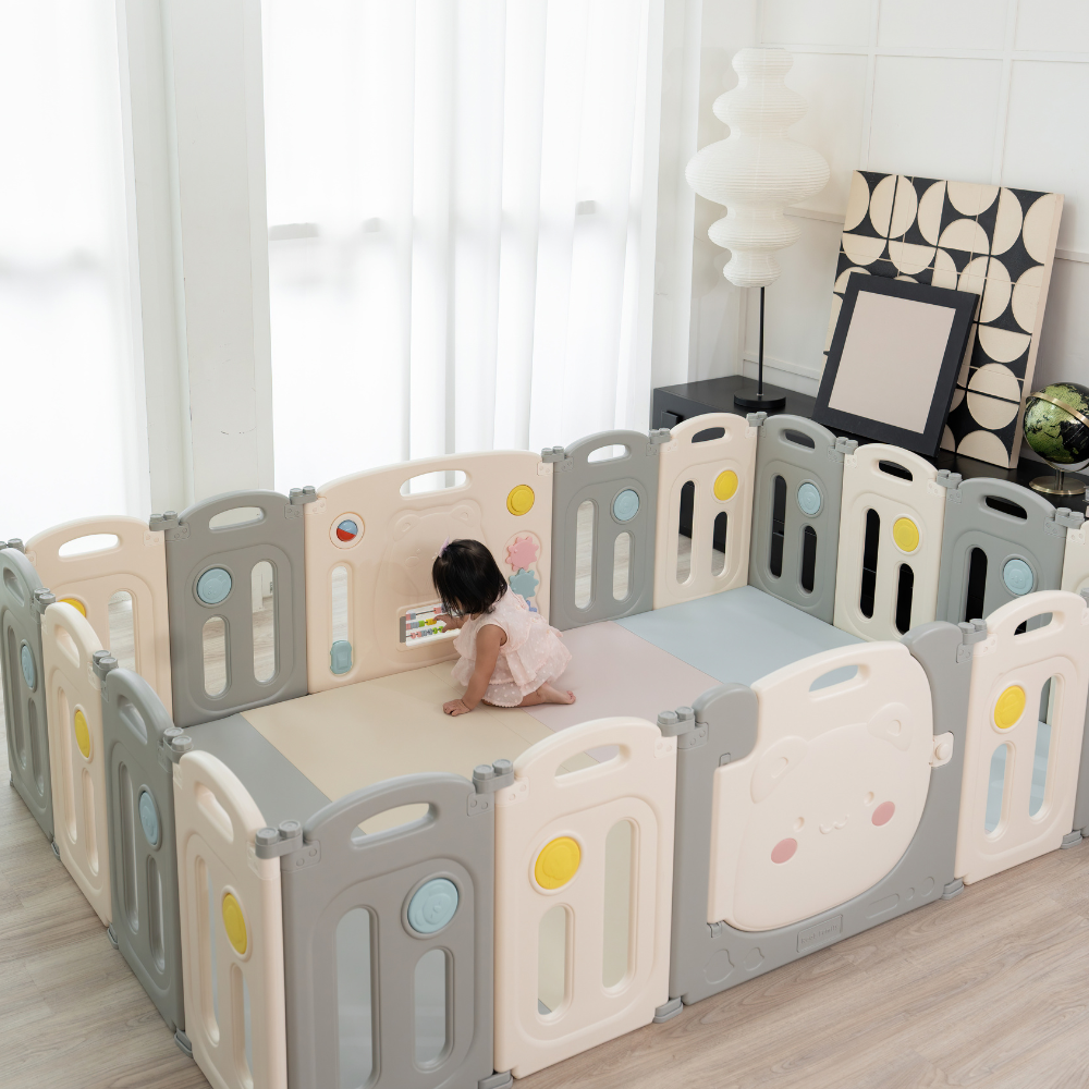 Raccoon Playpen - Fun Sensory Perfect Fit Set (Playpen + Play Mat)