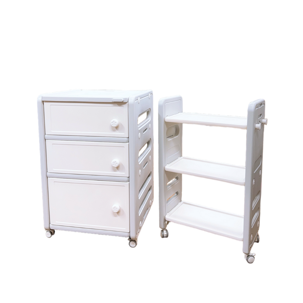 Diaper Changing Table Station with Storage & Wheels