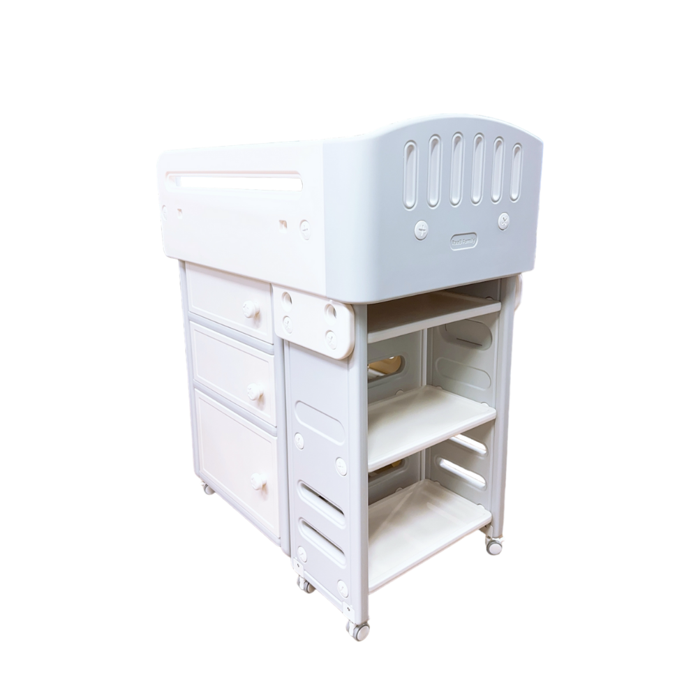 Diaper Changing Table Station with Storage & Wheels