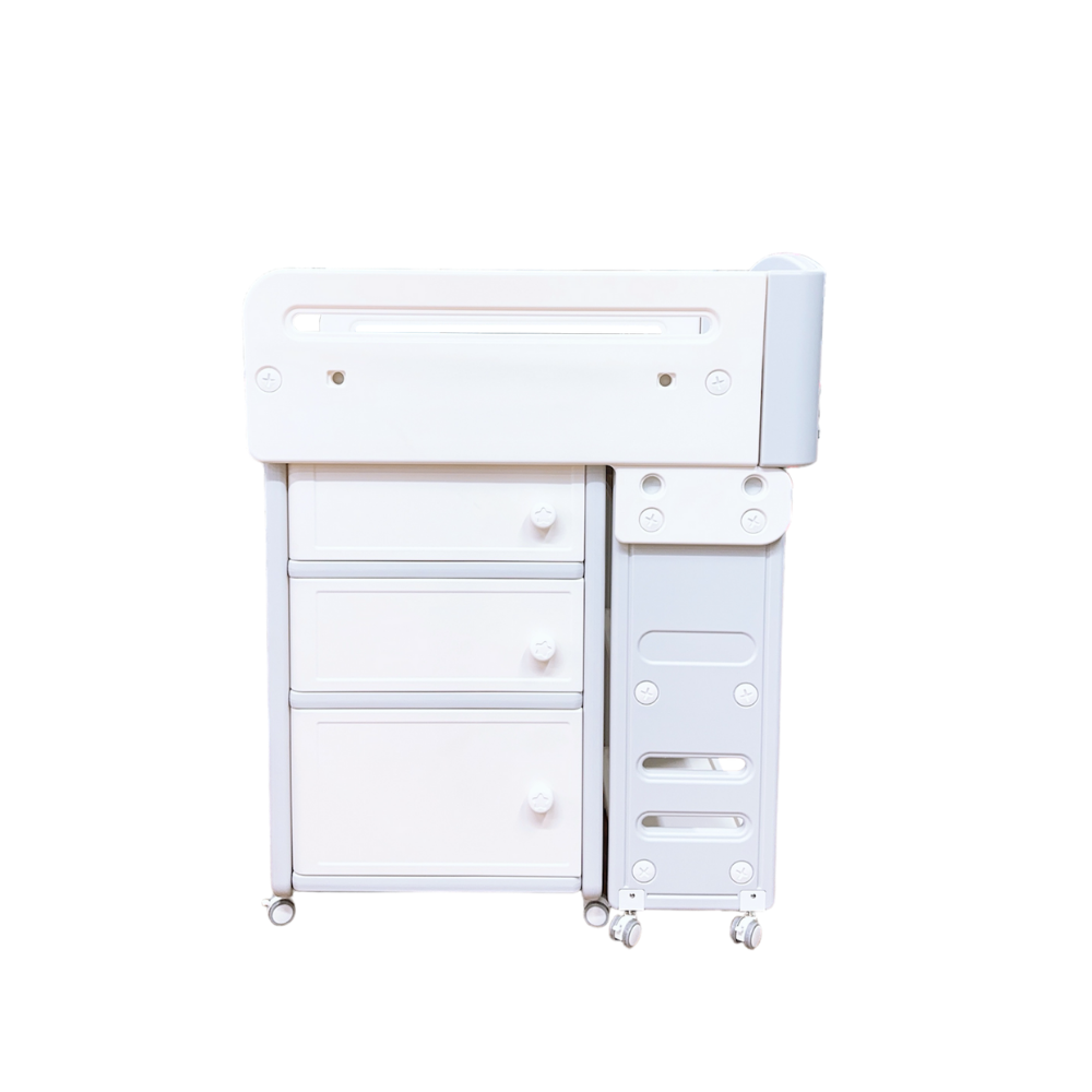 Diaper Changing Table Station with Storage & Wheels