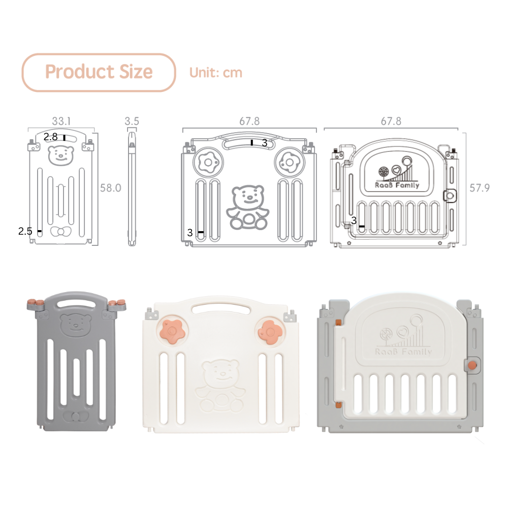 Bear Playpen - Classic Perfect Fit Set (Playpen + Play Mat)