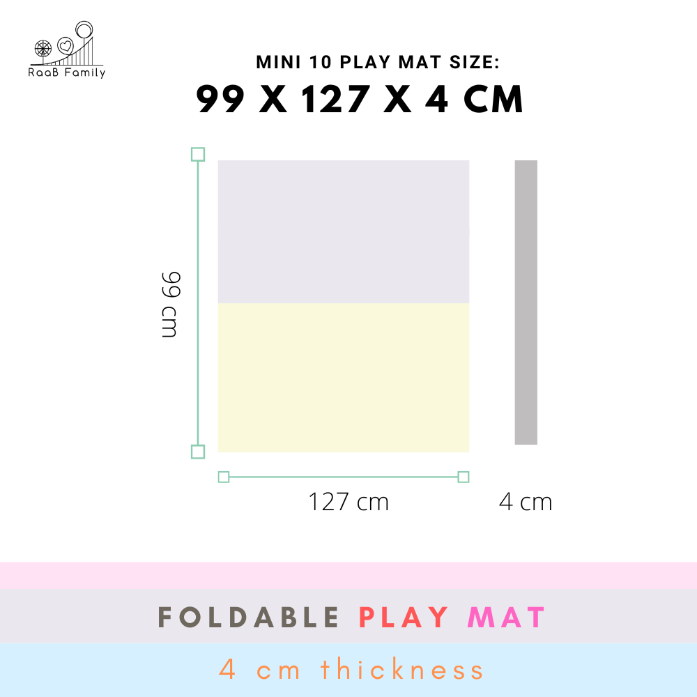 MINI 10 - 99 x 127 x 4 CM High Density Foldable Vegan PU Leather Play Mat