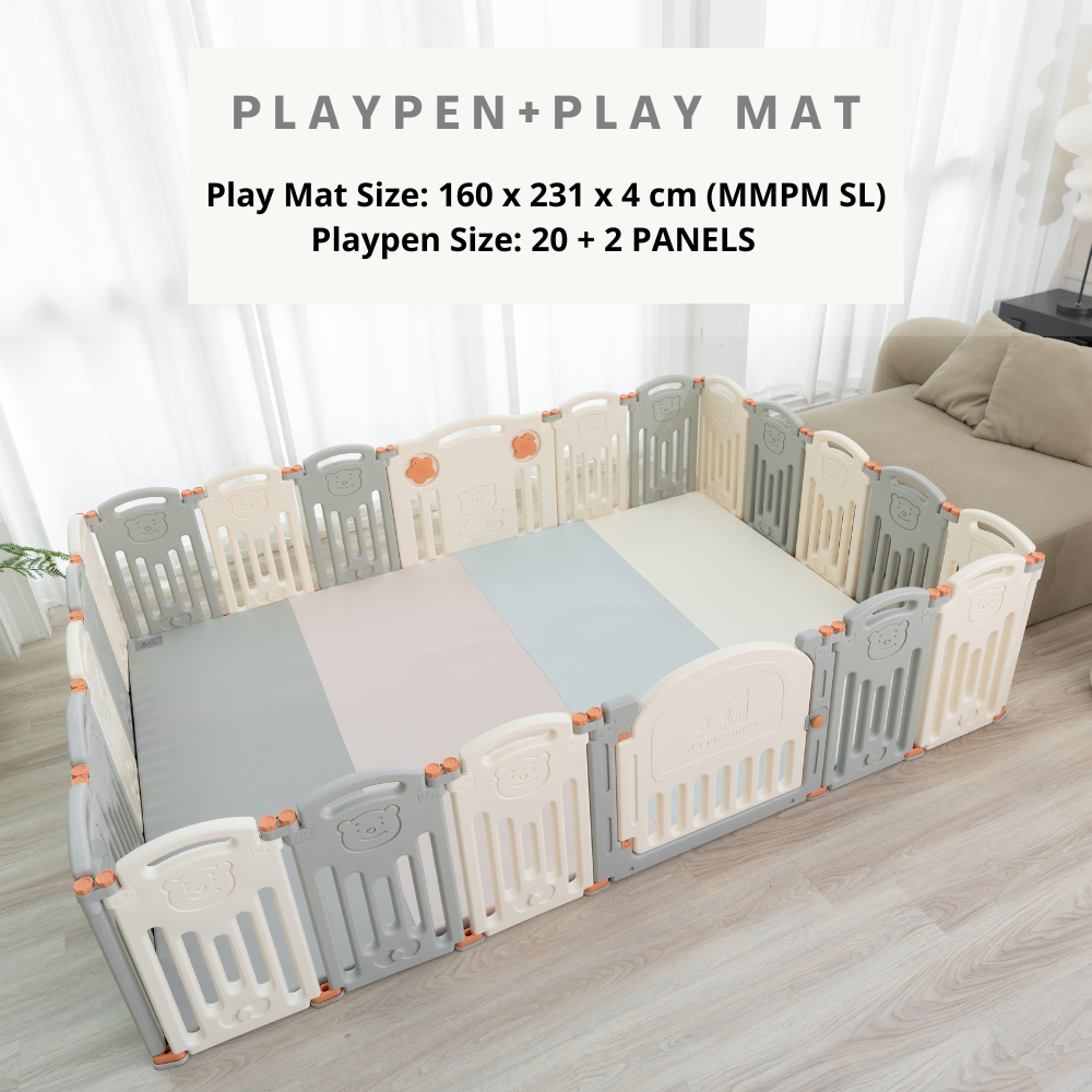 Bear Playpen - Classic Perfect Fit Set (Playpen + Play Mat)