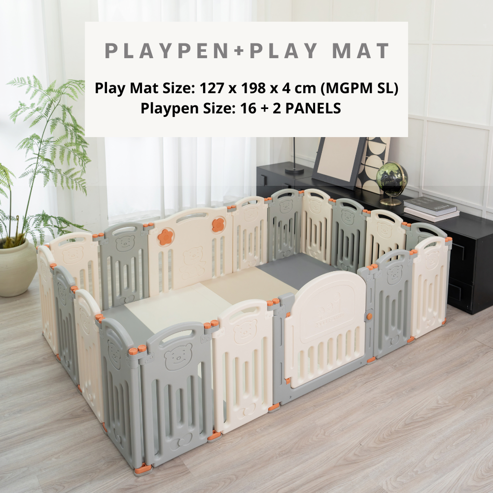 Bear Playpen - Classic Perfect Fit Set (Playpen + Play Mat)