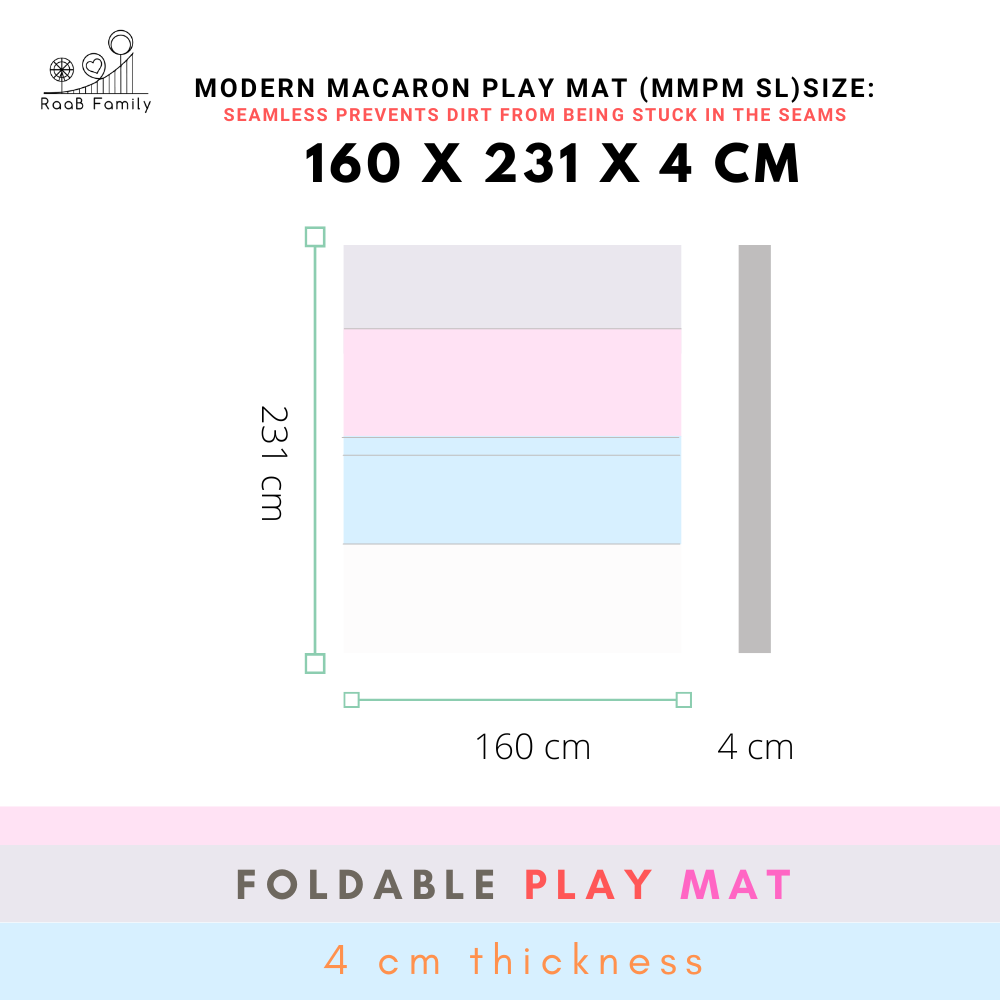 MMPM SL - 160 x 231 x 4 CM High Density Foldable Vegan PU Leather Play Mat