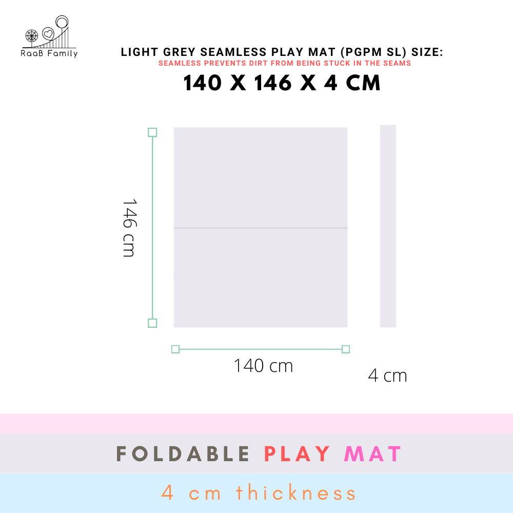PGPM SL - 140 x 146 x 4 CM High Density Foldable Vegan PU Leather Play Mat
