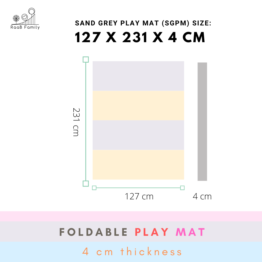 SGPM - 127 x 231 x 4 cm High Density Foldable Vegan PU Leather Play Mat