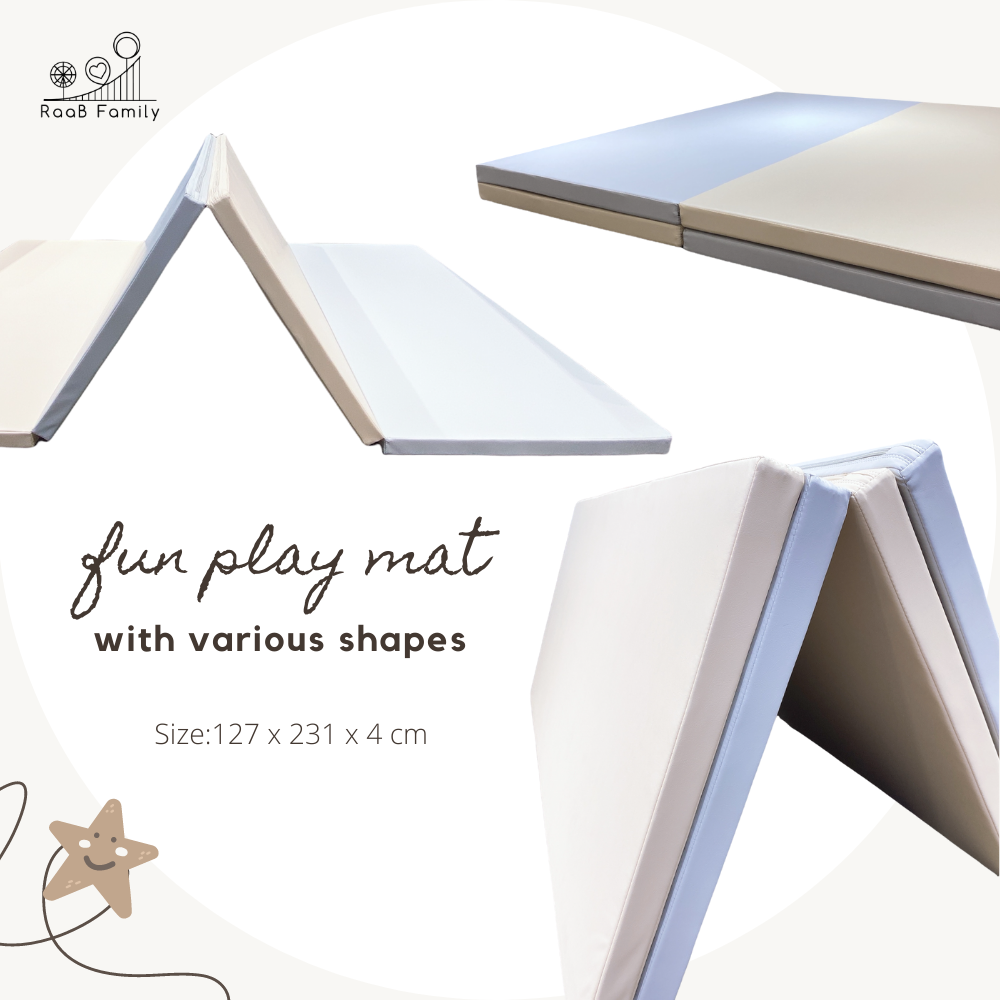 SGPM - 127 x 231 x 4 cm High Density Foldable Vegan PU Leather Play Mat