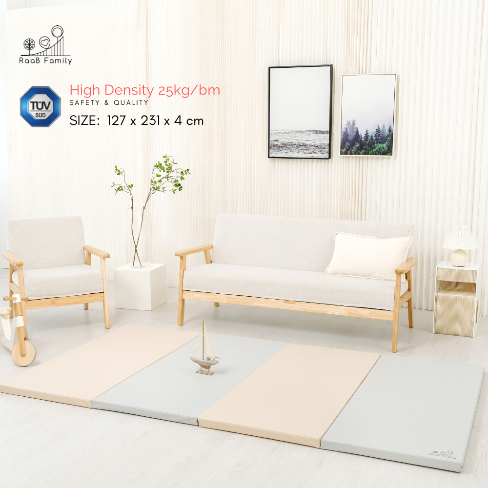 SGPM - 127 x 231 x 4 cm High Density Foldable Vegan PU Leather Play Mat