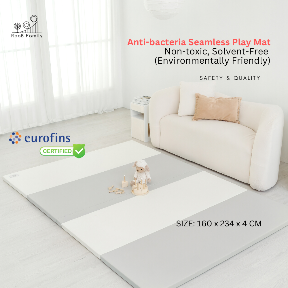 REPM - 160 x 234 x 4 cm Antibacterial Seamless Solvent-Free (environmentally friendly) Foldable Vegan PU Leather Play Mat