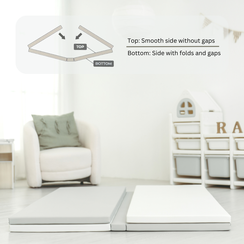 REPM SL- 160 x 234 x 4 cm Antibacterial Seamless Solvent-Free (environmentally friendly) Foldable Vegan PU Leather Play Mat