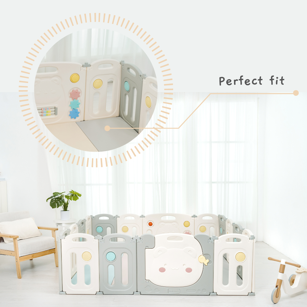 Raccoon Playpen - Fun Sensory Perfect Fit Set (Playpen + Play Mat)