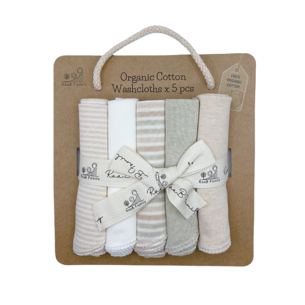 5 PCS Reusable Organic Baby Washcloths