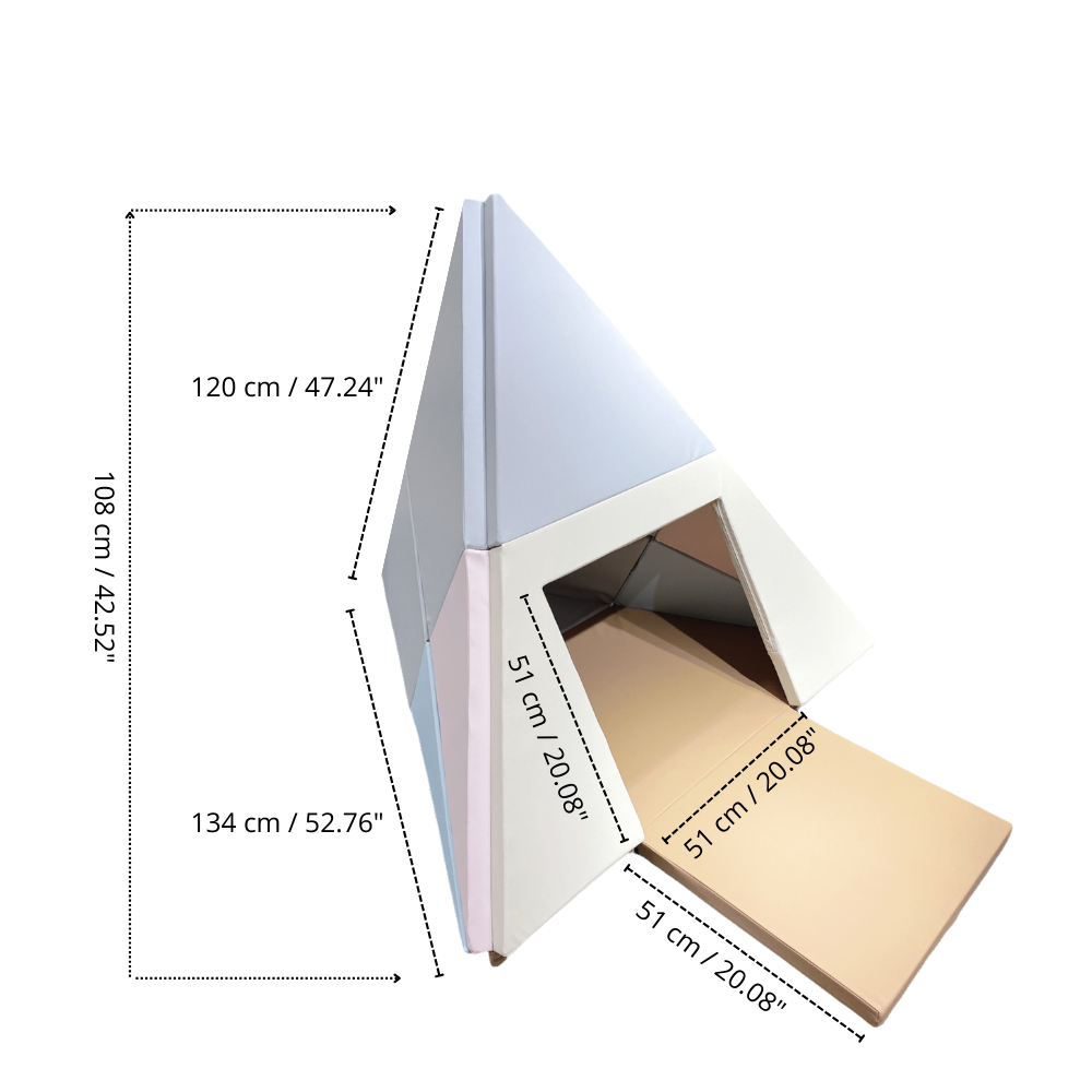 3 in 1 Canoe Tent Vegan PU Leather Play Mat 120 x 240 x 4 CM