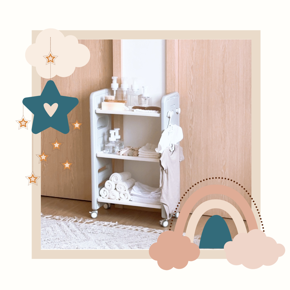 Diaper Changing Table Station Shelf