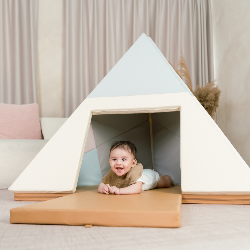 3 in 1 Canoe Tent Vegan PU Leather Play Mat 120 x 240 x 4 CM