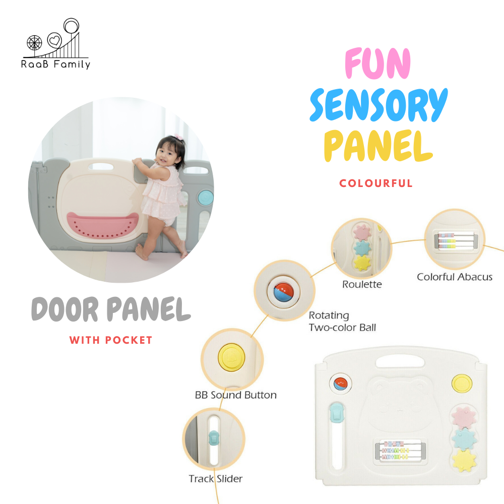 Raccoon Playpen - Fun Sensory Perfect Fit Set (Playpen + Play Mat)