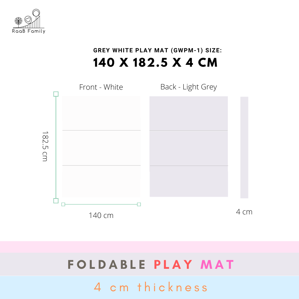 GWPM-1 140 x 182.5 x 4 CM High Density Foldable Vegan PU Leather Play Mat