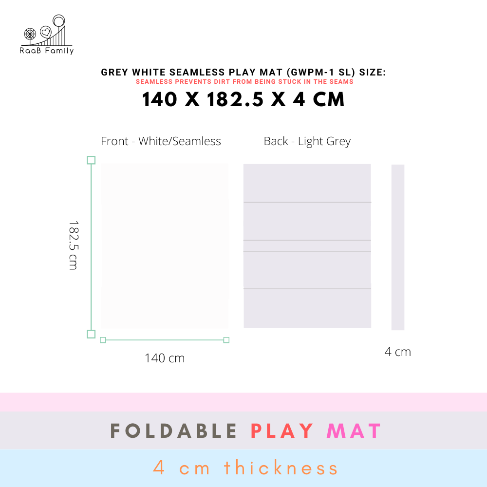 GWPM-1 140 x 182.5 x 4 CM High Density Foldable Vegan PU Leather Play Mat
