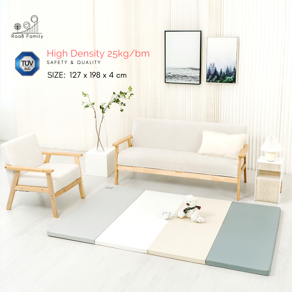 MGPM - 127 x 198 x 4 CM High Density Foldable Vegan PU Leather Play Mat